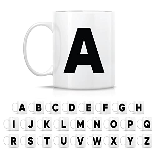 Initial A-Z Alphabet Monogrammed Funny | Ceramic Coffee Mug | 11 OZ