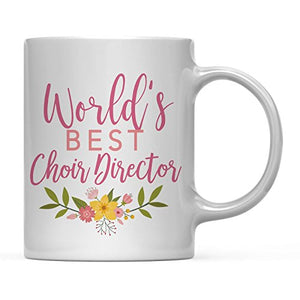 Teacher Gag Gift Floral Flowers Design World s | Ceramic Coffee Mug | 11 OZ