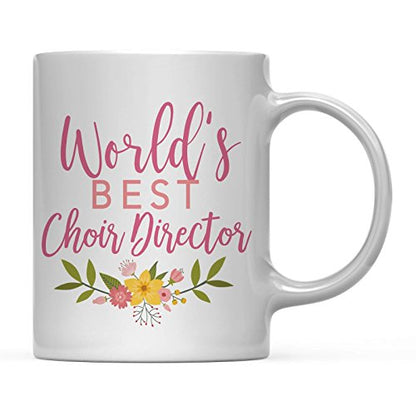 Teacher Gag Gift Floral Flowers Design World s | Ceramic Coffee Mug | 11 OZ