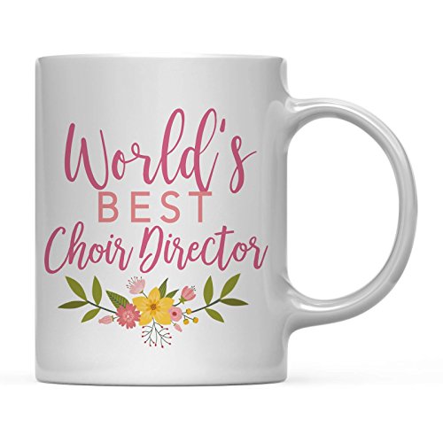 Teacher Gag Gift Floral Flowers Design World s | Ceramic Coffee Mug | 11 OZ