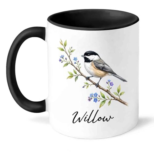 Personalized Chickadee Accent Gift for | Customised Coffee Mug | 11 OZ