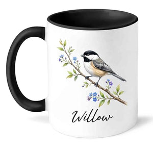 Personalized Chickadee Accent Gift for | Customised Coffee Mug | 11 OZ