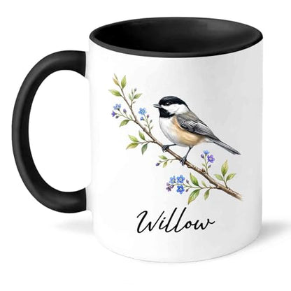 Personalized Chickadee Accent Gift for | Customised Coffee Mug | 11 OZ
