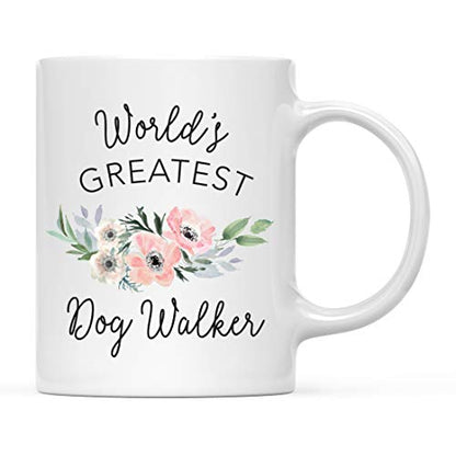 Gift for Women World s Greatest Dog Walker | Ceramic Coffee Mug | 11 OZ