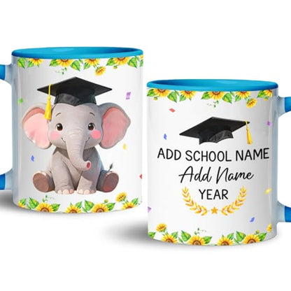 Personalized School Name Year Elephant | Customised Coffee Mug | 11 OZ