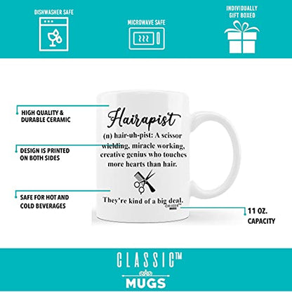 Hairapist Miracle Worker Funny Hairstylist | Ceramic Coffee Mug | 11 OZ