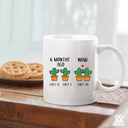 6 Month Anniversary Cactus Boyfriend Gifts | Ceramic Coffee Mug | 11 OZ