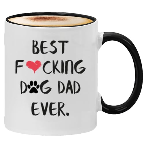 Kropsis Best Fucking Dog Dad Ever Present Idea | Ceramic Coffee Mug | 11 OZ