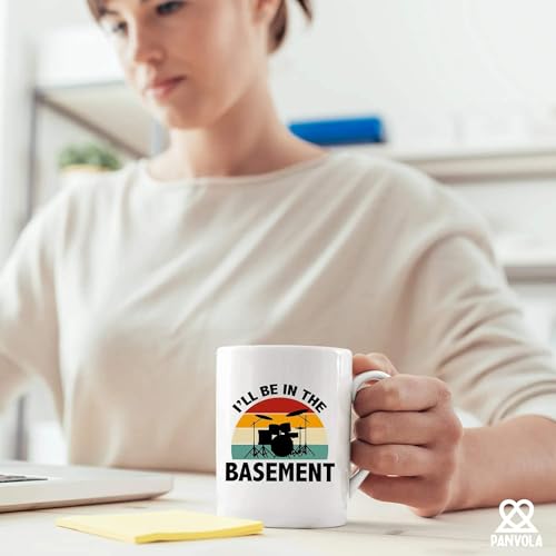 I ll Be In The Basement Drummers Gifts Drum | Ceramic Coffee Mug | 11 OZ