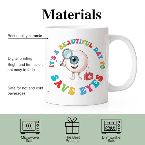 RZHV It s Beautiful Day To Save Eyes Funny | Ceramic Coffee Mug | 11 OZ