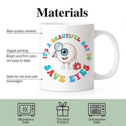 RZHV It s Beautiful Day To Save Eyes Funny | Ceramic Coffee Mug | 11 OZ