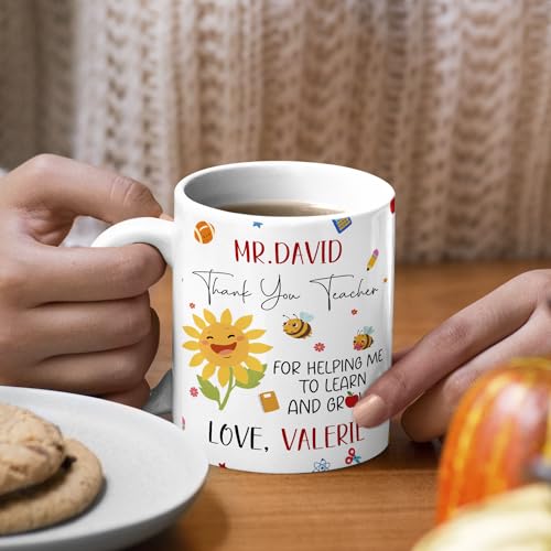 Personalized Name Teacher Thank You Gift | Customised Coffee Mug | 11 OZ