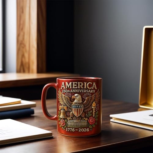 U S 250th Anniversary 1776-2026 Celebrates | Ceramic Coffee Mug | 11 OZ
