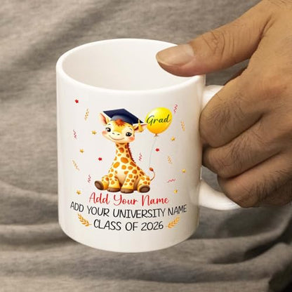 Personalized Graduation Giraffe Gift for | Customised Coffee Mug | 11 OZ