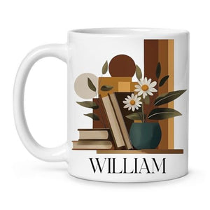 Custom Book Lover Personalized Name with | Customised Coffee Mug | 11 OZ