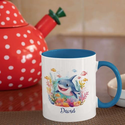 Personalized Shark Custom And Color Fishes | Customised Coffee Mug | 11 OZ