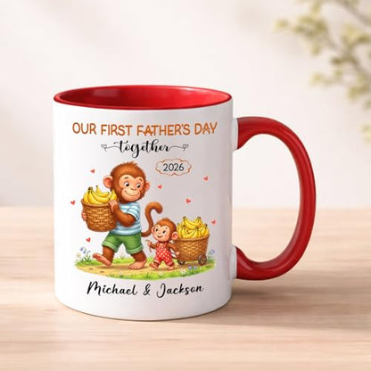 Personalized First Fathers Day 2026 Custom | Customised Coffee Mug | 11 OZ