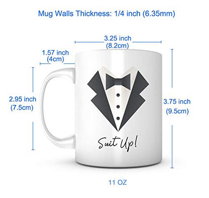 Suit Up Tux Men Bachelor Party Supplies For | Ceramic Coffee Mug | 11 OZ