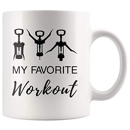 My Favorite Workout Wine Lover Drinker | Ceramic Coffee Mug | 11 OZ