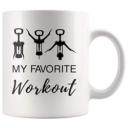 My Favorite Workout Wine Lover Drinker | Ceramic Coffee Mug | 11 OZ
