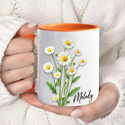 Personalized Daisy Floral Awesome Blossom | Customised Coffee Mug | 11 OZ