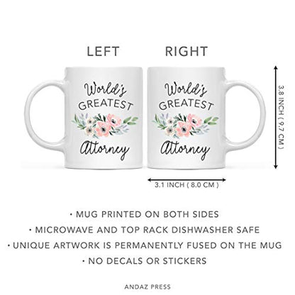 Gift for Women World s Greatest Attorney | Ceramic Coffee Mug | 11 OZ