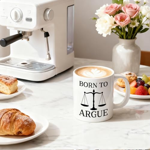 Born to Argue Funny Balance Theme Gifts for | Ceramic Coffee Mug | 11 OZ