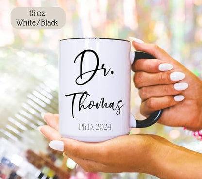 Custom Dr Personalized PhD Graduation Gift | Customised Coffee Mug | 11 OZ
