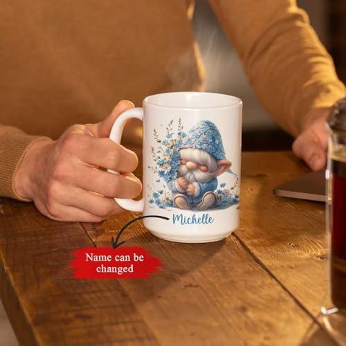 Forget Me Not Gnome Gift For Lover | Customised Coffee Mug | 11 OZ