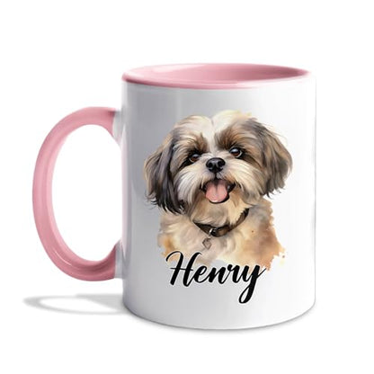 Shih Tzu Gifts Personalized Name Accent | Customised Coffee Mug | 11 OZ