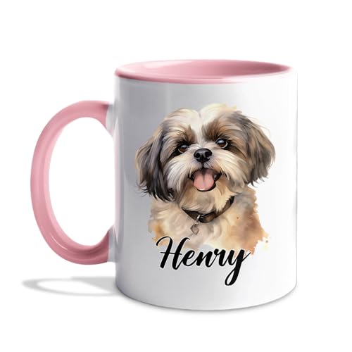 Shih Tzu Gifts Personalized Name Accent | Customised Coffee Mug | 11 OZ