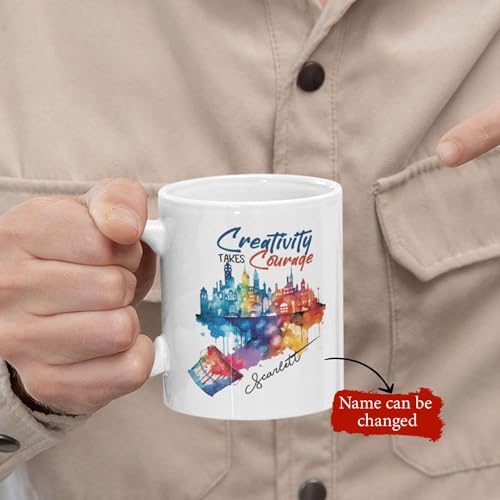 Personalized Artist Themed Creativity Takes | Customised Coffee Mug | 11 OZ