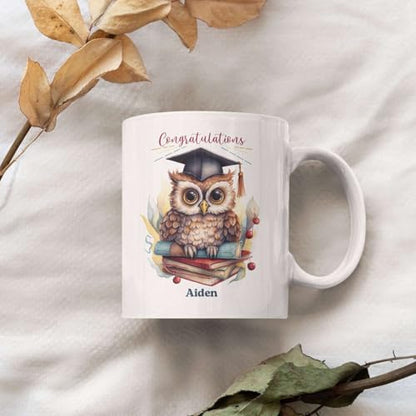 Personalized Graduation Owl Custom Name | Customised Coffee Mug | 11 OZ