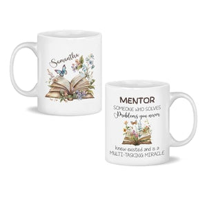 Unique Customized With Butterfly Open Book | Customised Coffee Mug | 11 OZ