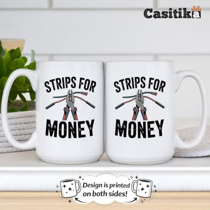 Electrician Gifts For Men Strips Money Cool | Ceramic Coffee Mug | 11 OZ