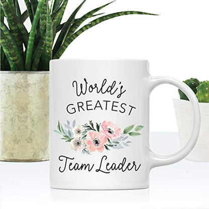 Gift for Women World s Greatest Team Leader | Ceramic Coffee Mug | 11 OZ