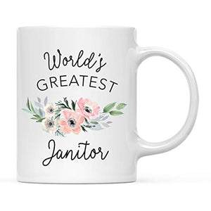 Gift for Women World s Greatest Janitor | Ceramic Coffee Mug | 11 OZ
