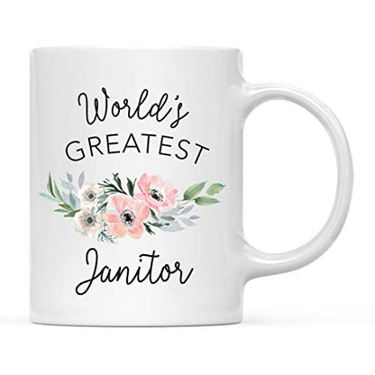 Gift for Women World s Greatest Janitor | Ceramic Coffee Mug | 11 OZ