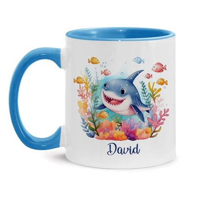 Personalized Shark Custom And Color Fishes | Customised Coffee Mug | 11 OZ