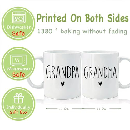 EST 2026 Promoted to Be Grandparents Set Gift | Ceramic Coffee Mug | 11 OZ