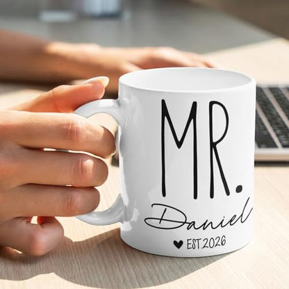 Personalized Couples MR and MRS Custom with | Customised Coffee Mug | 11 OZ
