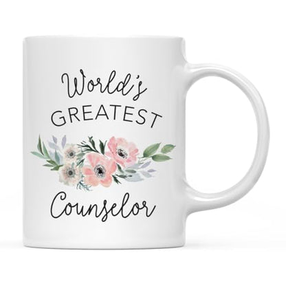 Gift for Women World s Greatest Counselor | Ceramic Coffee Mug | 11 OZ