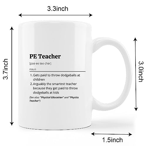 Minimalist Milk with Handle PE Teacher | Ceramic Coffee Mug | 11 OZ