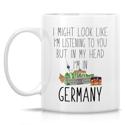 Funny Germany Lover In My Head I m or Humorous | Ceramic Coffee Mug | 11 OZ