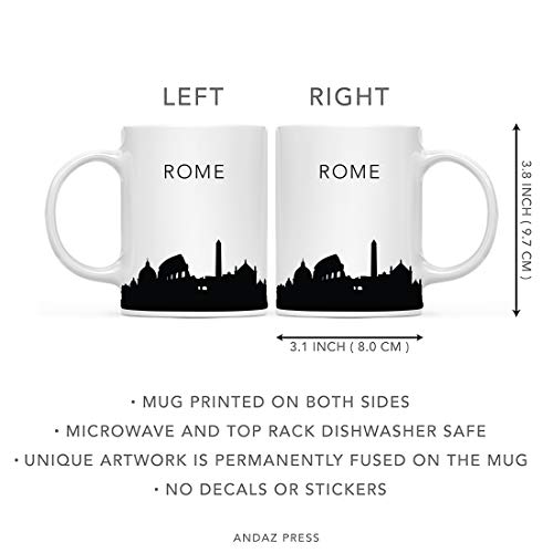 Tourist Travel Souvenir Gift Rome Italy | Ceramic Coffee Mug | 11 OZ