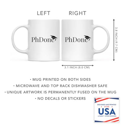 Graduation Gift PhDone 1-Pack Includes Box for | Ceramic Coffee Mug | 11 OZ