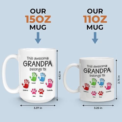 This Grandpa Dad Belongs To Kids Custom | Customised Coffee Mug | 11 OZ