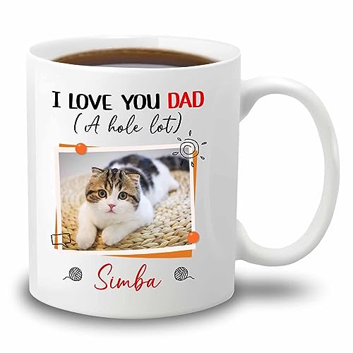 Personalized Add Photo Cat Daddy I Love You | Customised Coffee Mug | 11 OZ