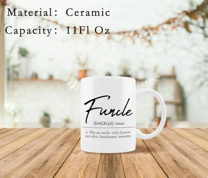 Funcle Definition | Ceramic Coffee Mug | Father's Day Gift | Stylish Printed Design | Tea & Coffee Cup | 11oz