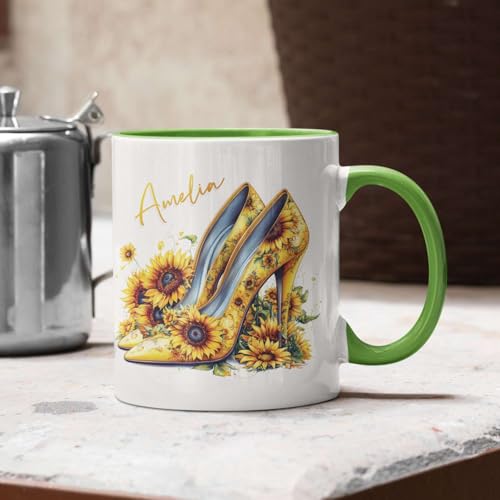 Personalized High Heel Custom Name Elegant | Customised Coffee Mug | 11 OZ
